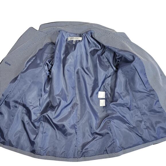 New Kasper Blue Pindot Jacquard Blazer Jacket $139 Size 6 - Picture 8 of 11
